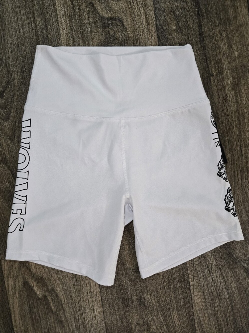 NWT DARC SPORT SHE Hardcore Training Shorts sz S White High Rise Wolves